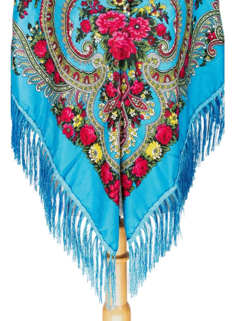 Bidani Turquoise Czarina Floral Shawl